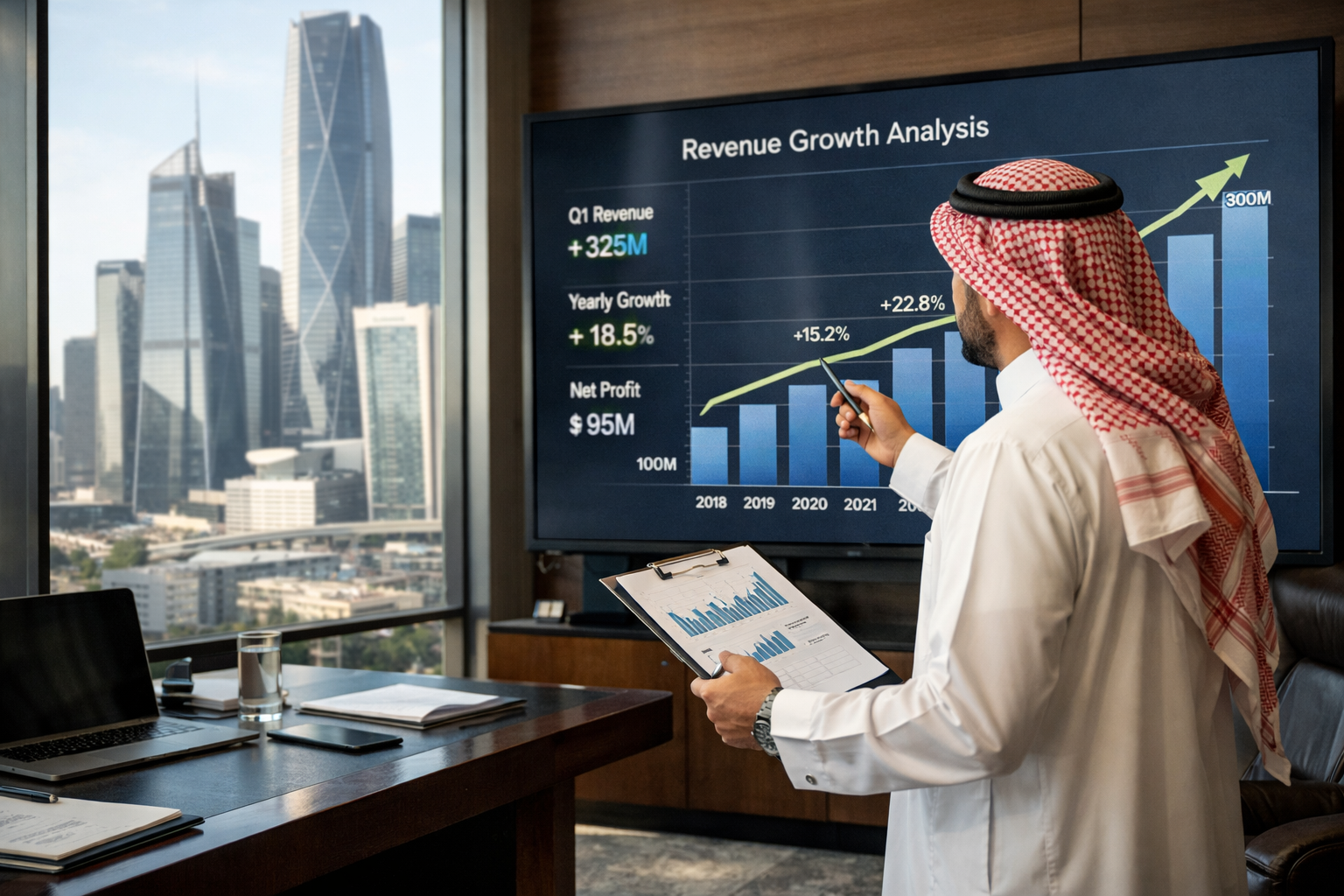 مستثمر يستعرض أداء الأسهم المالية